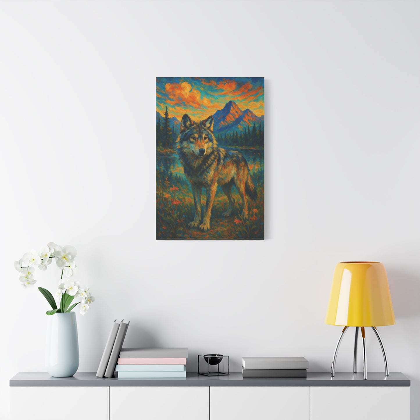Goldenveil Wolf | Nature Wolf Canvas Wall Art