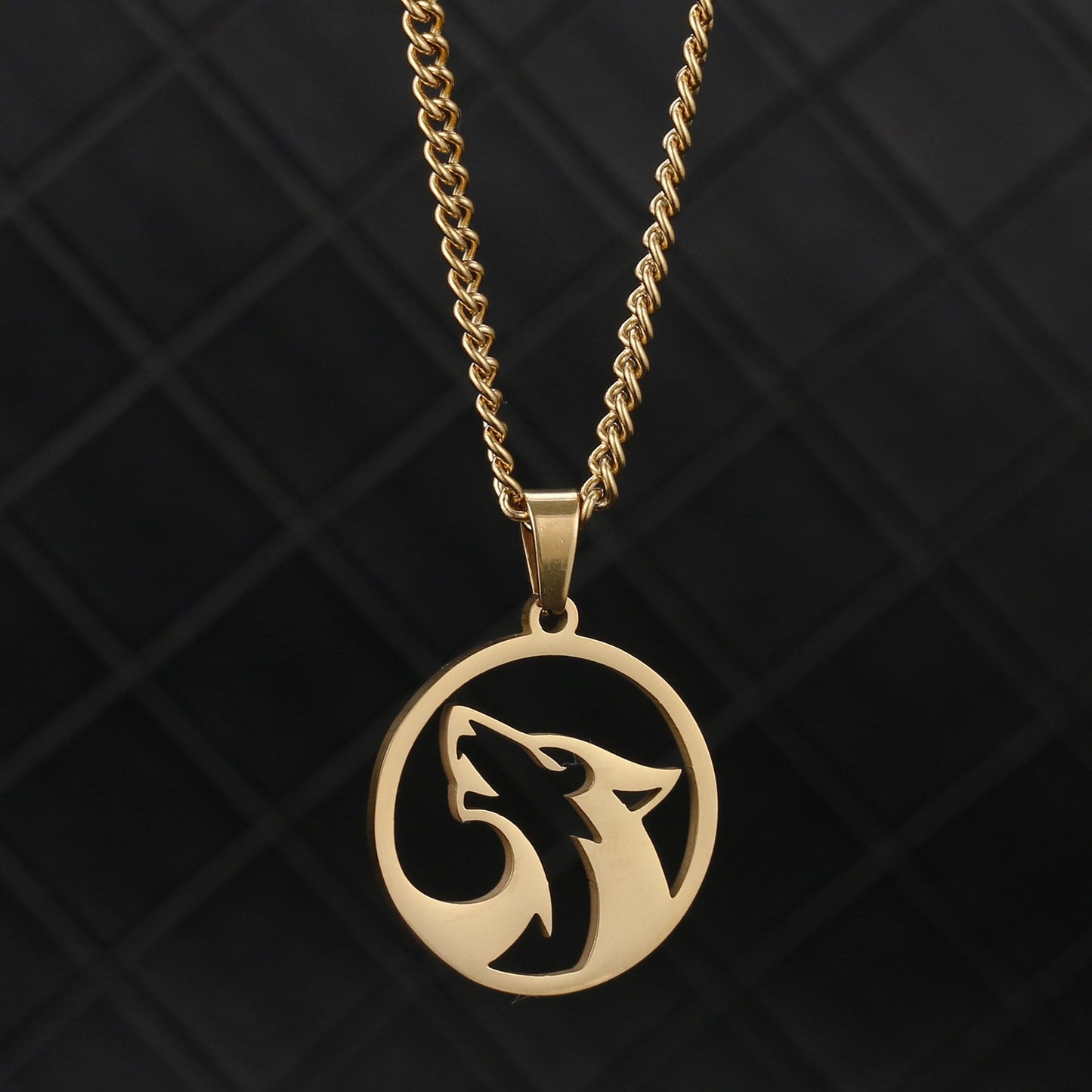 Mooncall | Stainless Steel Wolf Pendant