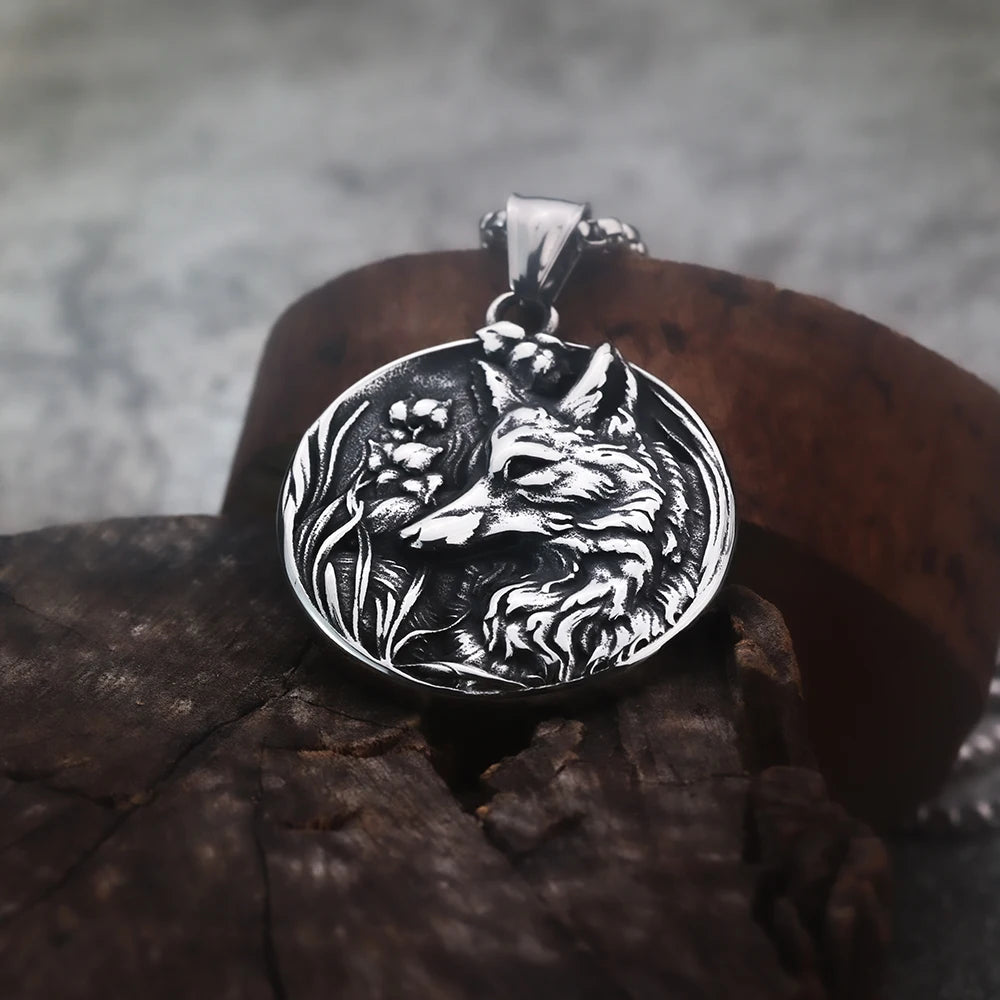Lone Steel Wolf Necklace | Titanium Steel