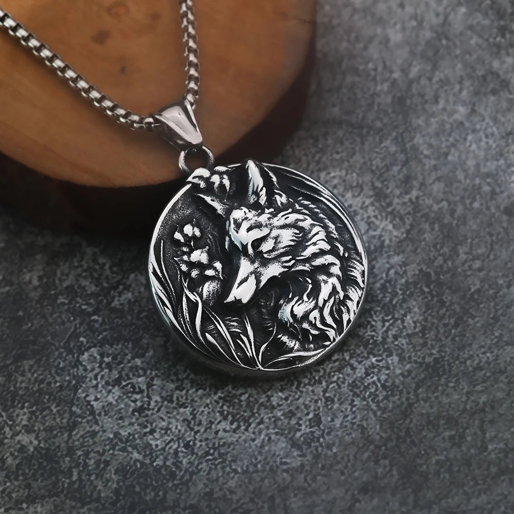 Lone Steel Wolf Necklace | Titanium Steel