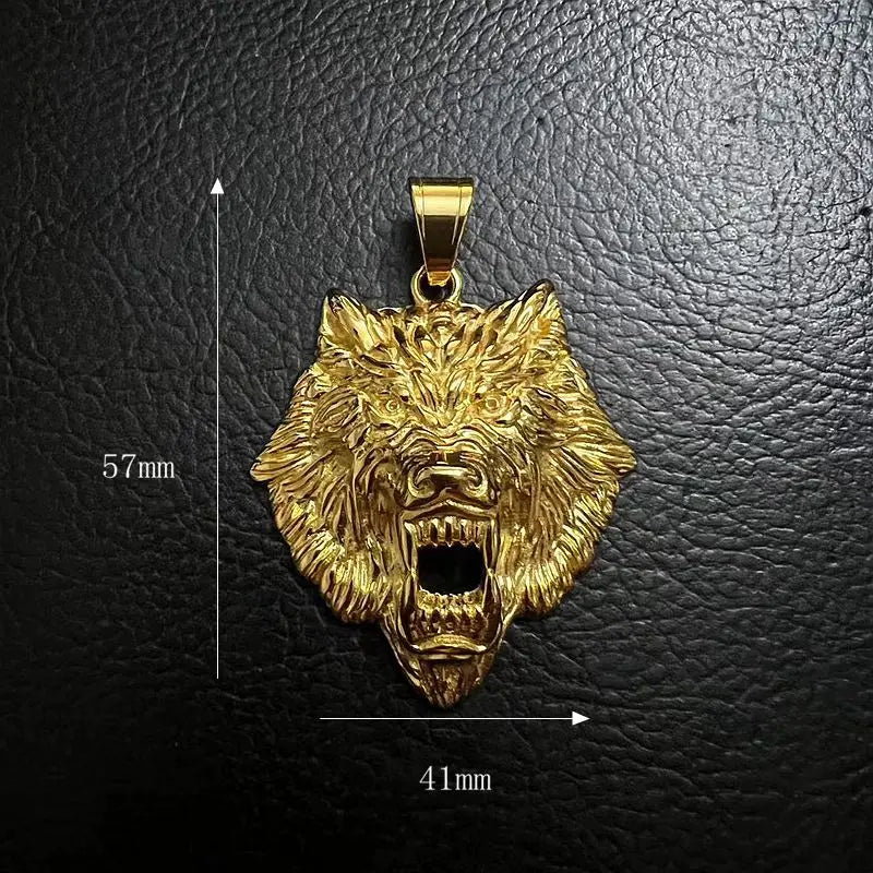 Bling Alpha Pendant | Gold or Silver Wolf Head Necklace