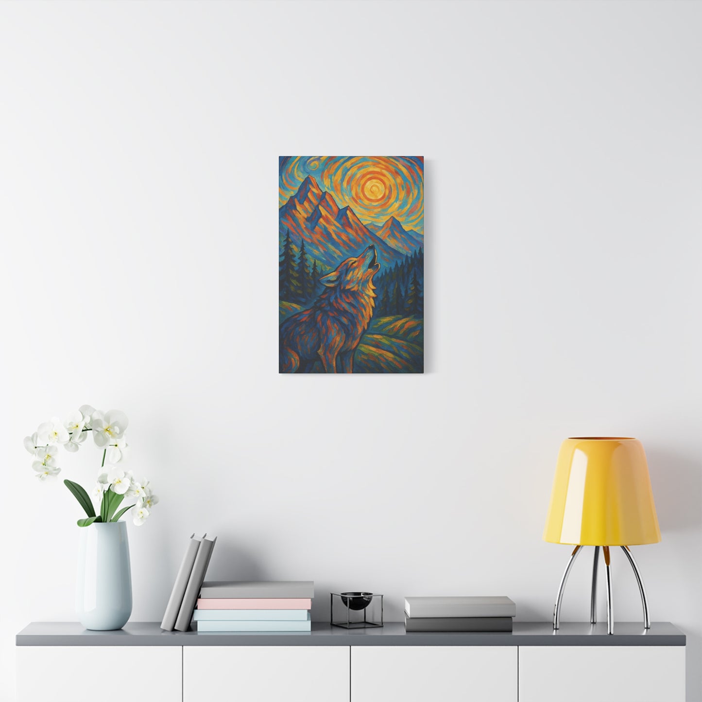 Howlbright Wolf | Nature Wolf Canvas Wall Art