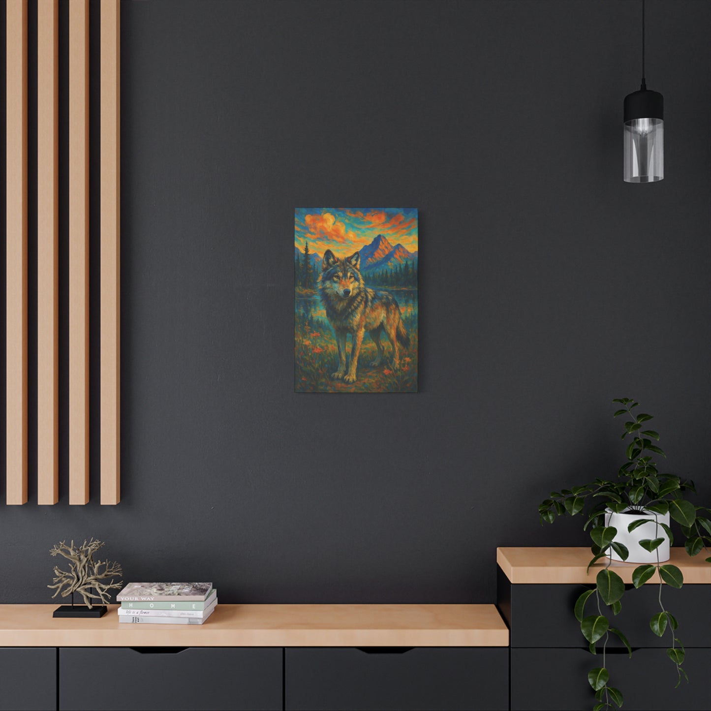 Goldenveil Wolf | Nature Wolf Canvas Wall Art