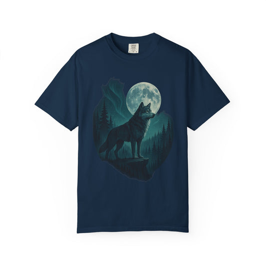 Moonrise Sentinel Wolf | Graphic Wolf Shirt