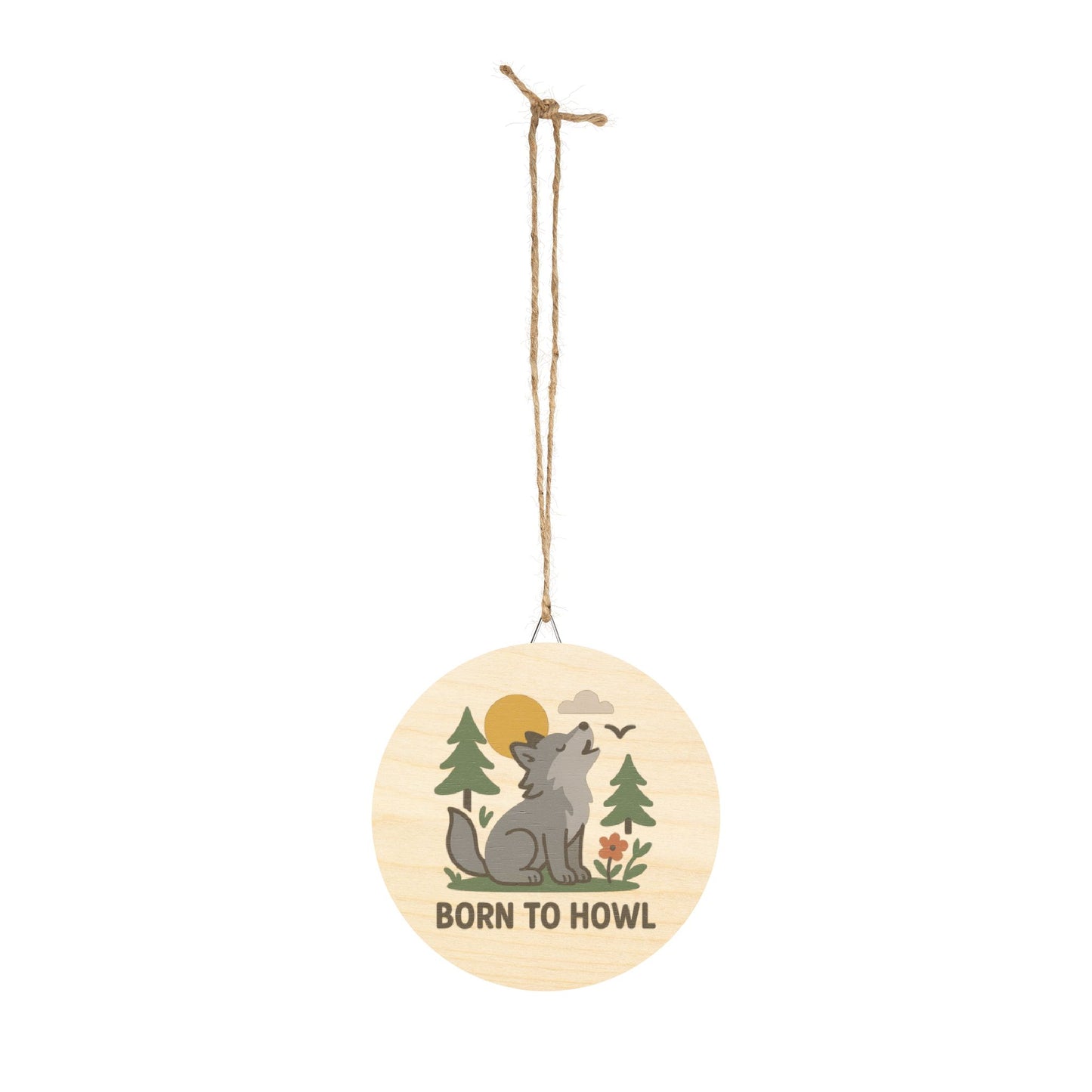 "Born to Howl" Baby Wolf Sign | Baltic Birch Wall Decor