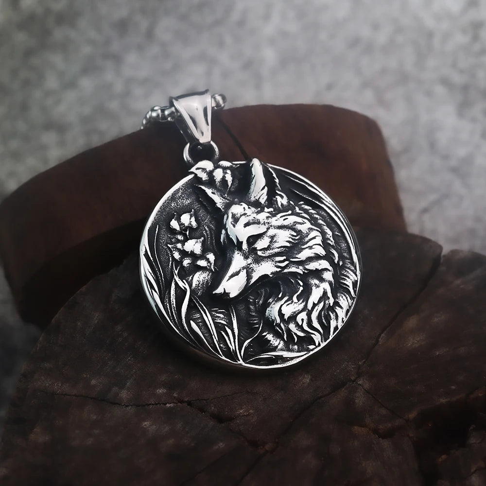 Lone Steel Wolf Necklace | Titanium Steel