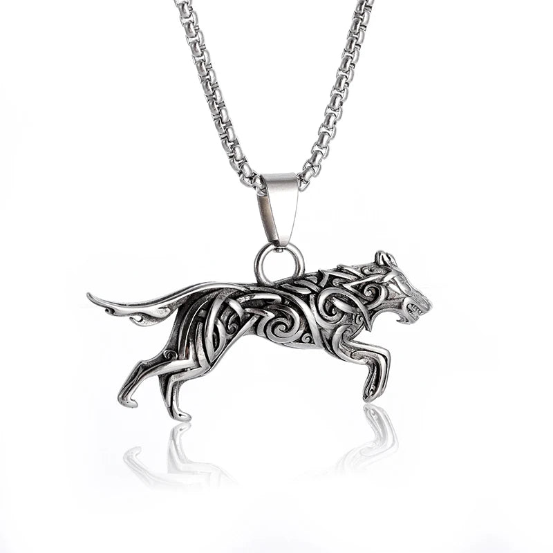 Alpha Wolf Pendant – Bold Urban Stainless Steel Necklace