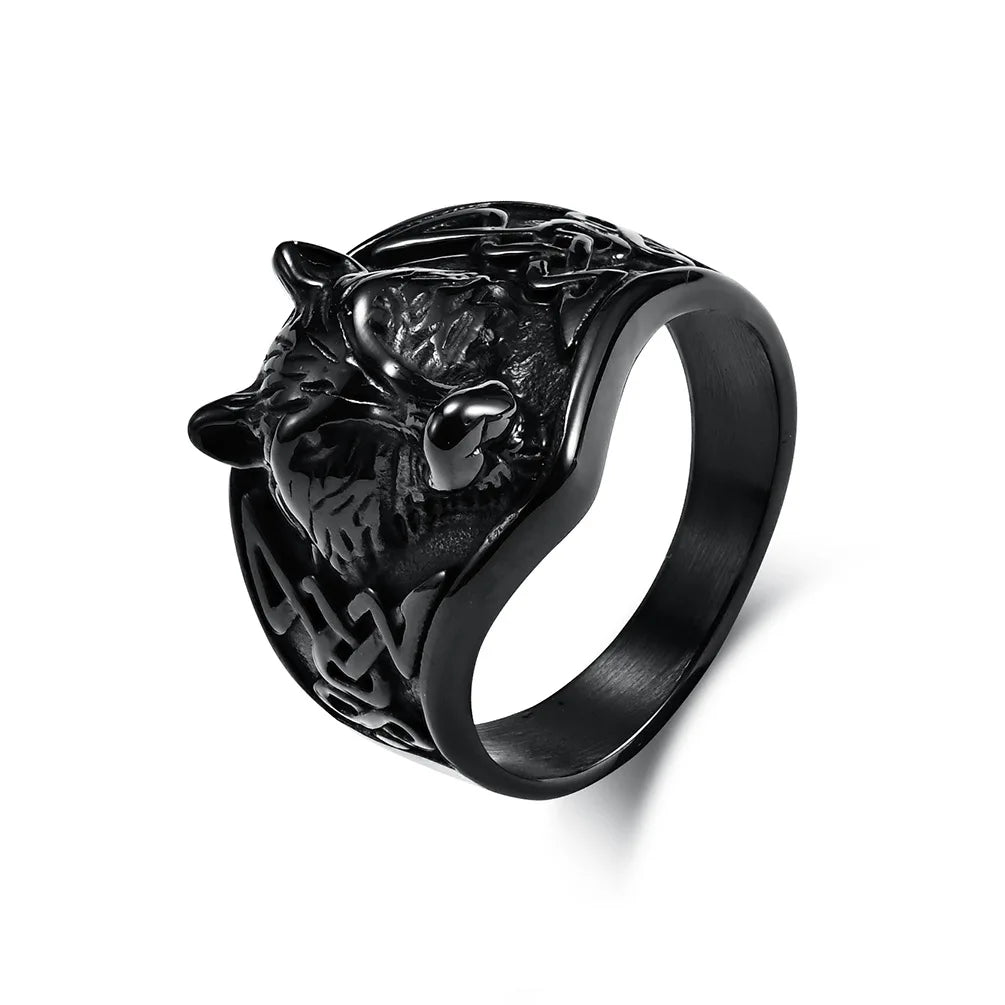 Fenrir’s Mark – Norse Viking Wolf Head Ring