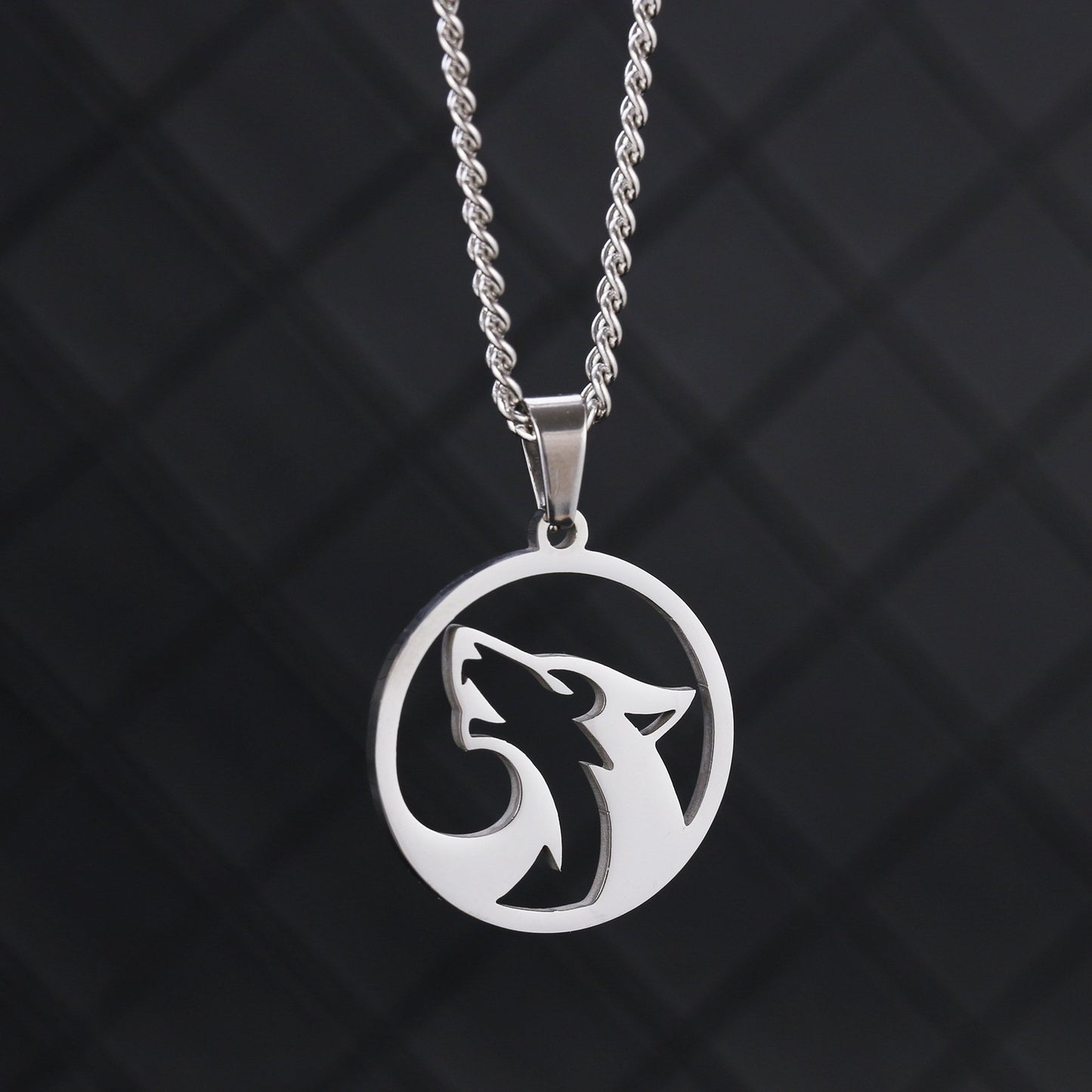 Mooncall | Stainless Steel Wolf Pendant