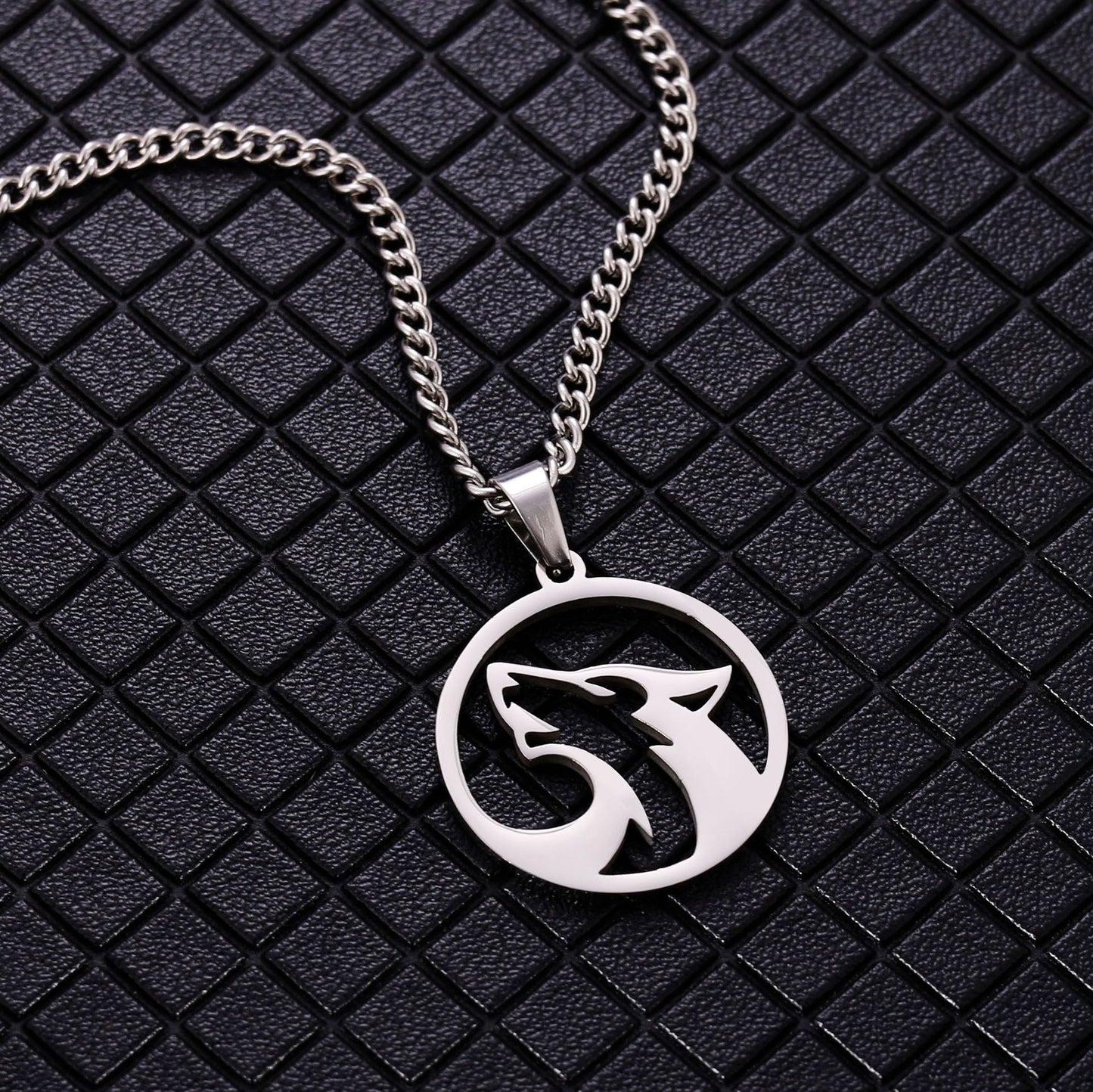 Mooncall | Stainless Steel Wolf Pendant