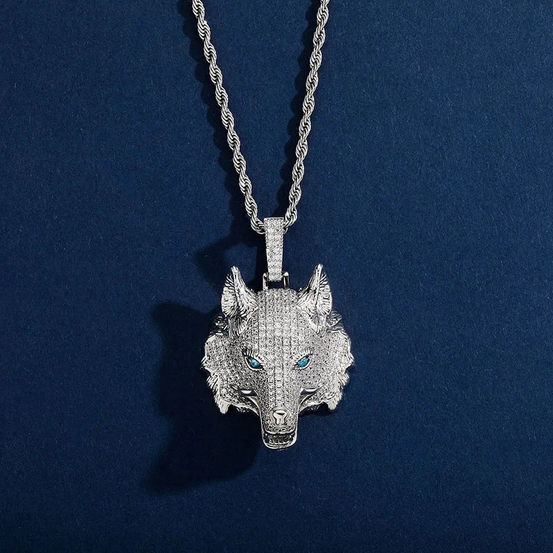 Iced Alpha Pendant – Bling Wolf Head Necklace