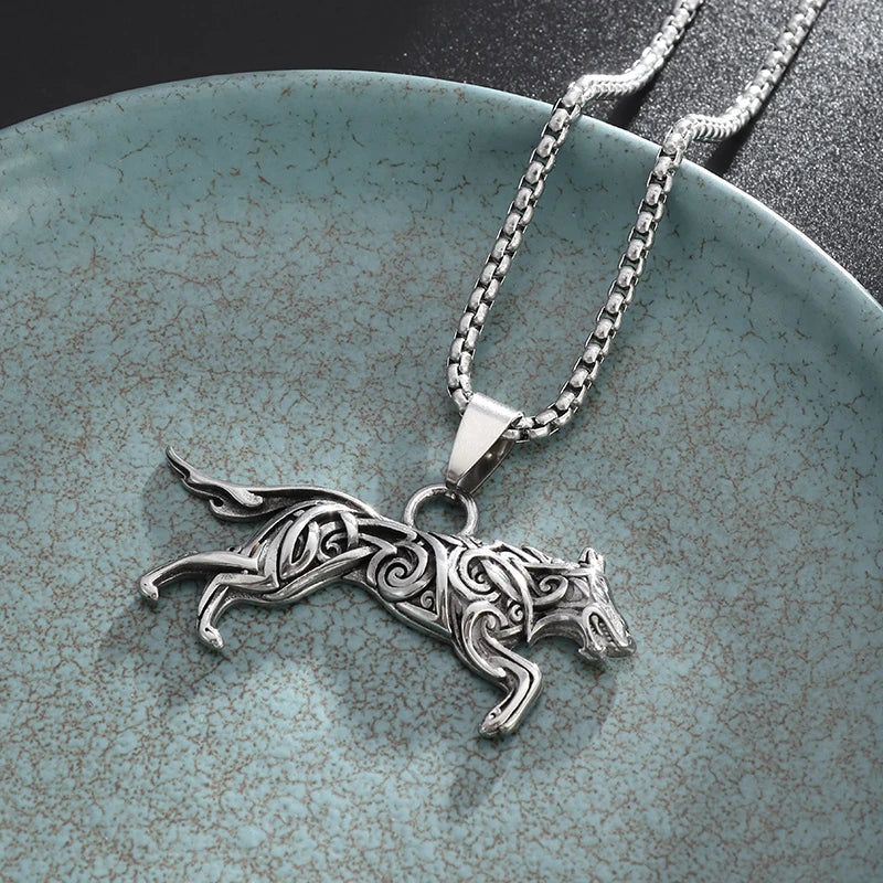 Alpha Wolf Pendant – Bold Urban Stainless Steel Necklace