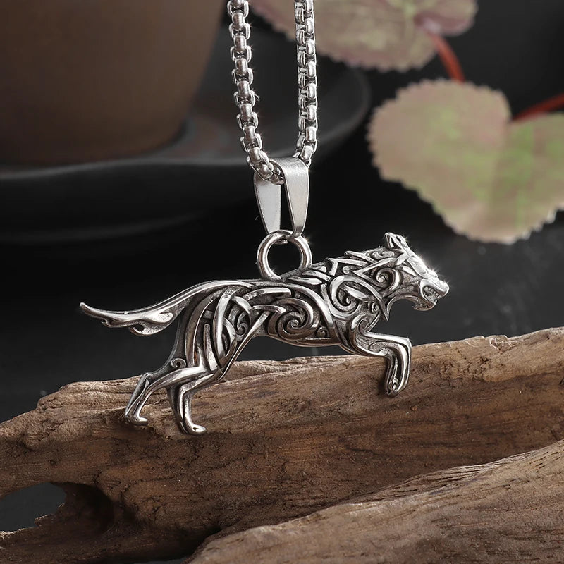Alpha Wolf Pendant – Bold Urban Stainless Steel Necklace