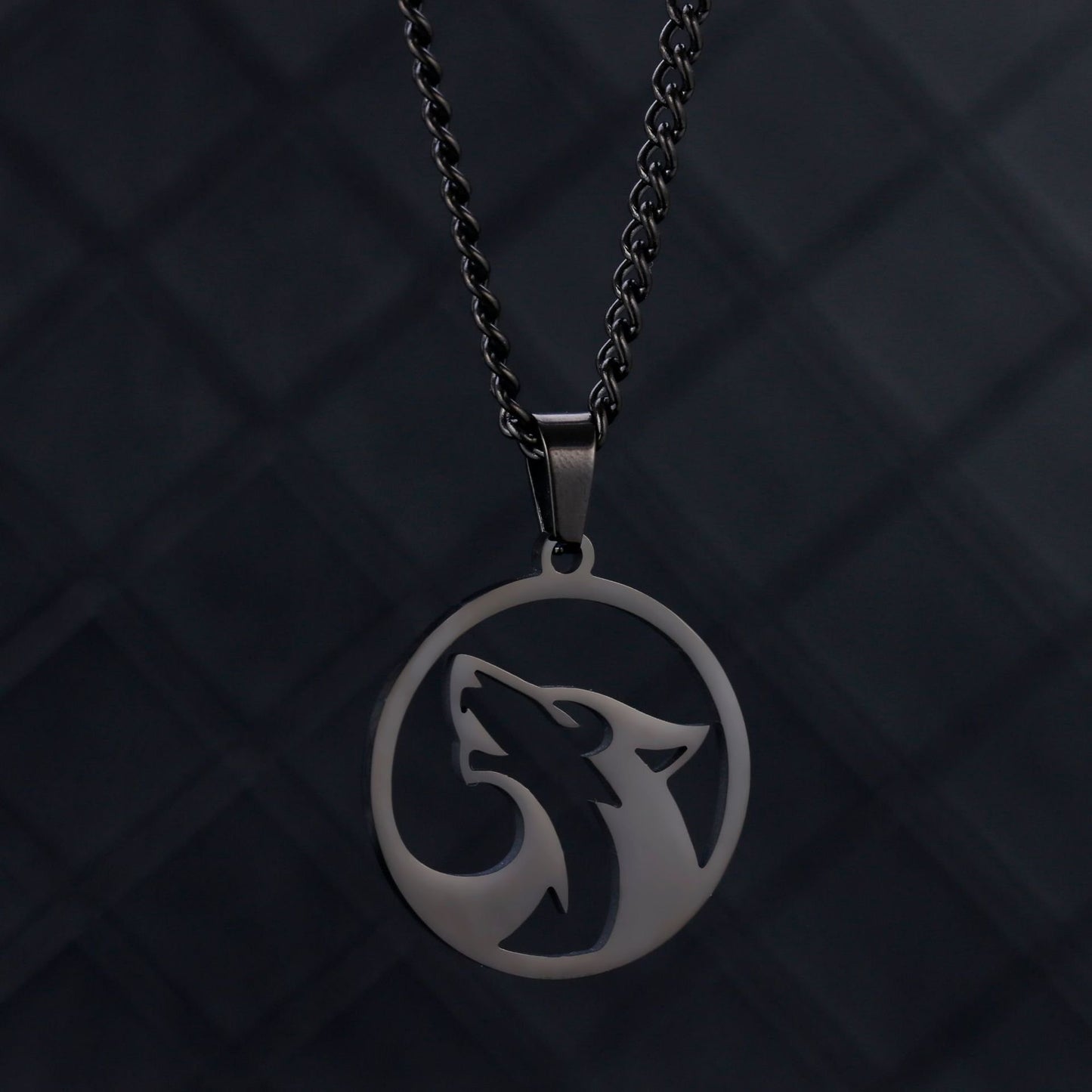 Mooncall | Stainless Steel Wolf Pendant