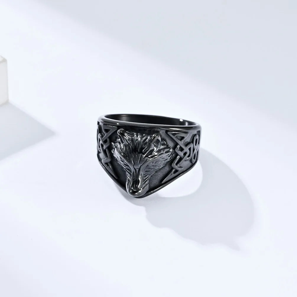 Fenrir’s Mark – Norse Viking Wolf Head Ring