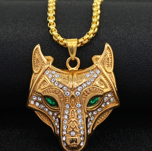 Alpha Glint | Gold & Silver Wolf Necklace