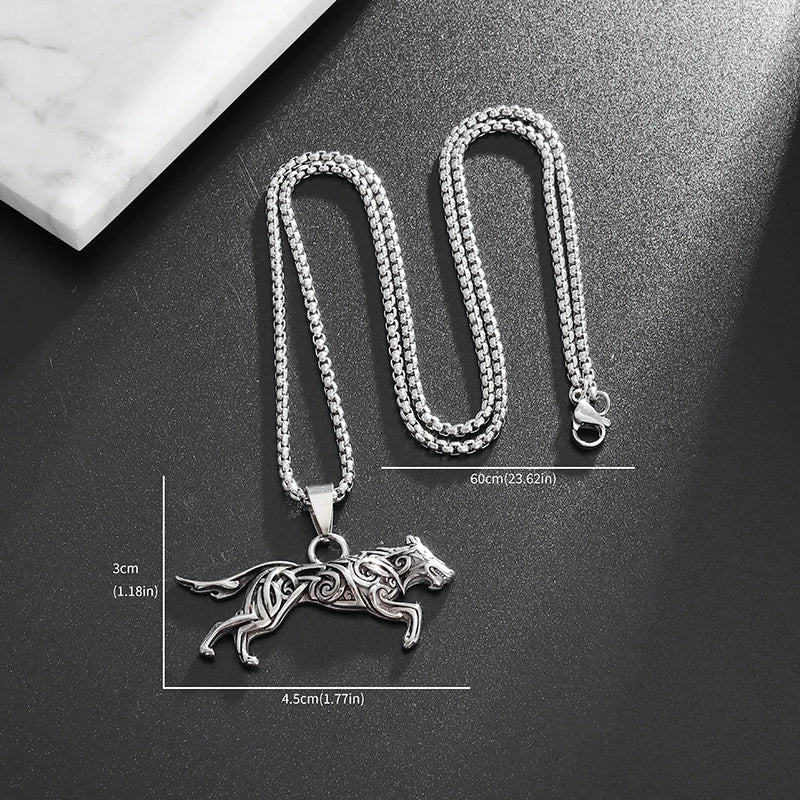 Alpha Wolf Pendant – Bold Urban Stainless Steel Necklace