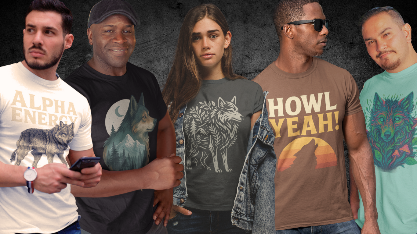Clothes Apparel Wolf Shirt Graphic Mockup