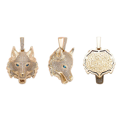 Iced Alpha Pendant – Bling Wolf Head Necklace