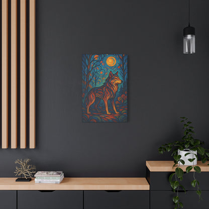 Emberbark Wolf | Nature Wolf Canvas Wall Art