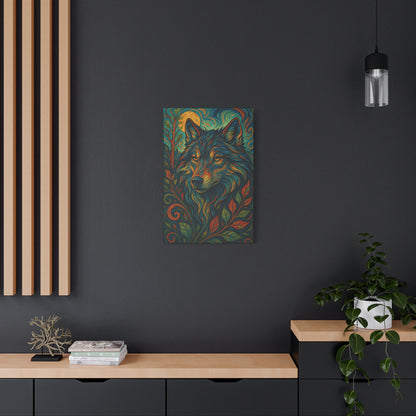 Sunfern Wolf | Nature Wolf Canvas Wall Art