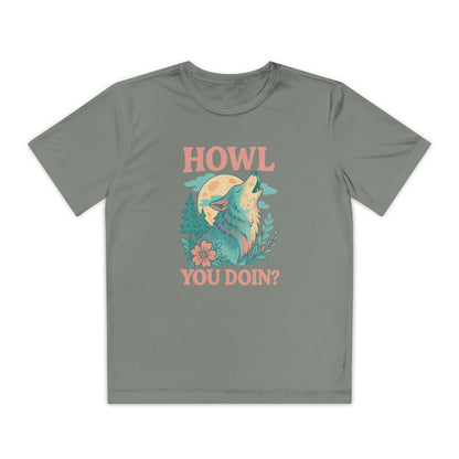 "Howl You Doin’?" Bloom Wolf | Youth Graphic Wolf Shirt