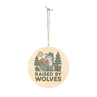 "Raised by Wolves" Baby Wolf Sign | Baltic Birch Wall Decor