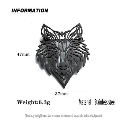 Gold Howl Brooch – 18K Plated Hollow Wolf Head Pin