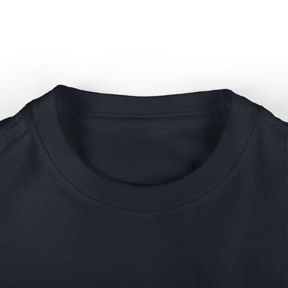 Close-up of a kid's / youth black shirt collar on a white background