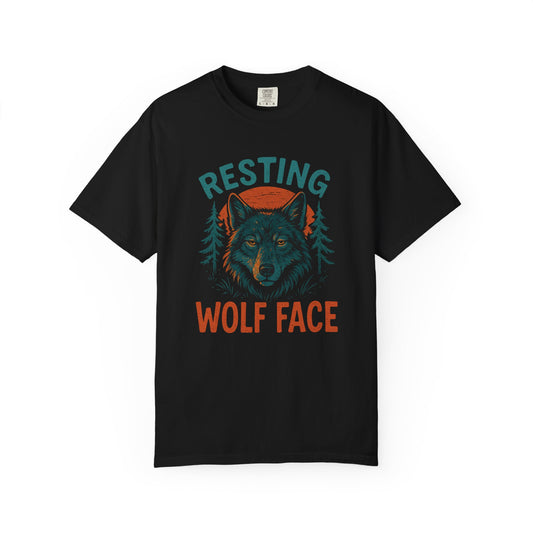 "Resting Wolf Face" - Alpha Menace | Graphic Wolf Shirt