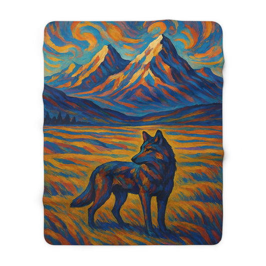 Fieldwatcher Wolf | Nature Wolf Large Sherpa Blanket