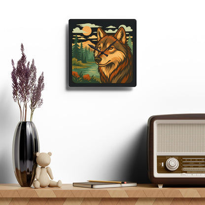 Golden Hour Guardian (Black) | Acrylic Wall Clock