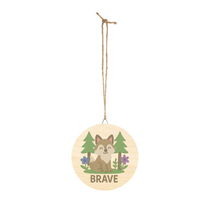 "Brave Sign" - Baby Wolf Sign | Baltic Birch Wall Decor