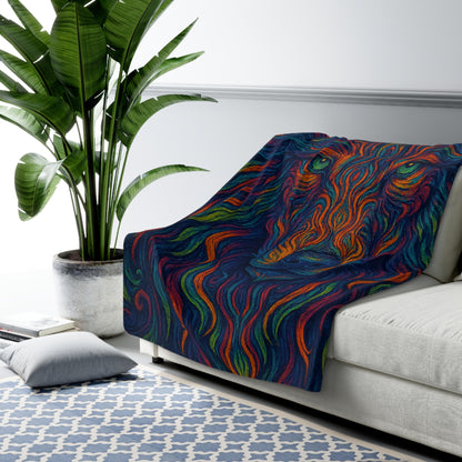 Soulflare Wolf | Nature Wolf Large Sherpa Blanket