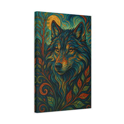 Sunfern Wolf | Nature Wolf Canvas Wall Art