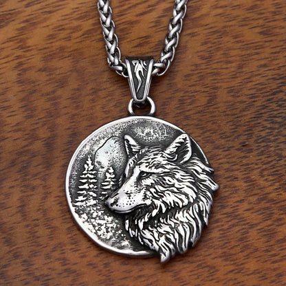Ironclaw Wolf Pendant – 316L Stainless Steel Necklace