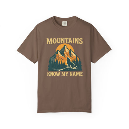 Mountains Know My Name - Howling Wolf | Graphic Wolf Shirt