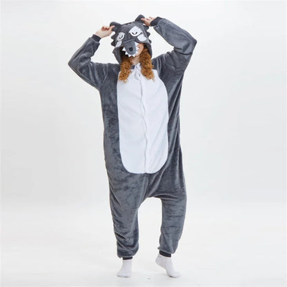 Denbound Wolf Onesie | Women’s Cartoon Pajama Jumpsuit