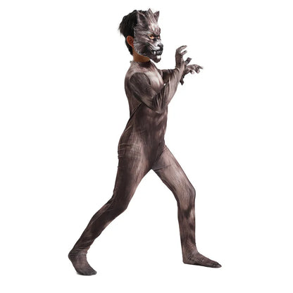 Howlborn Werewolf Costume Set | 3D Mask & Jumpsuit Cosplay Outfit for Kids & Adults