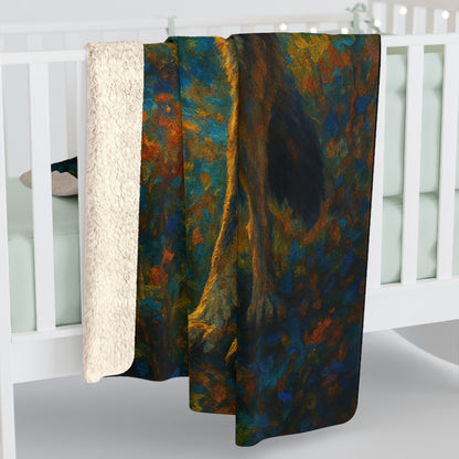 Ironpine Wolf | Nature Wolf Large Sherpa Blanket