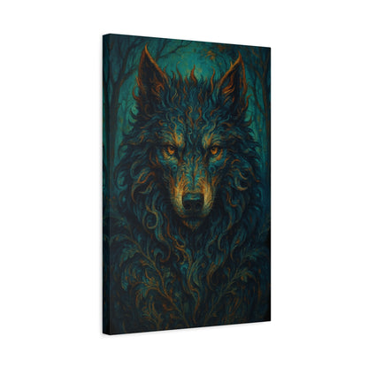 Nightroot Wolf | Nature Wolf Canvas Wall Art