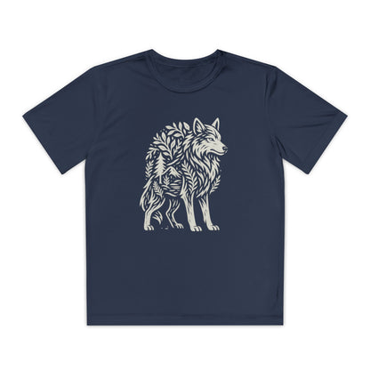Rooted in Stillness Wolf | Youth Graphic Wolf Shirt