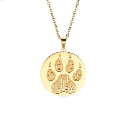 Trailmark | Wolf & Pawprint Pendant Necklace