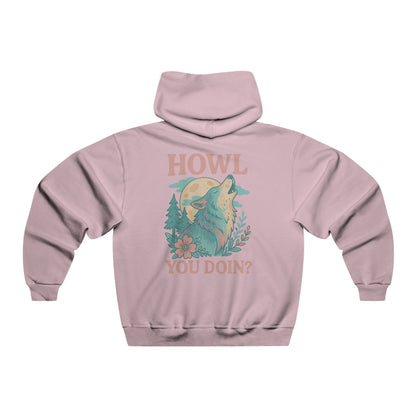 "Howl You Doin’" Wolf | Hooded Sweatshirt – Front & Back Design