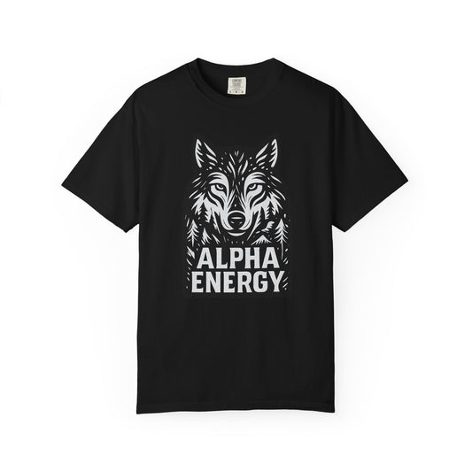 "Alpha Energy" Monochrome Wolf | Graphic Wolf Shirt