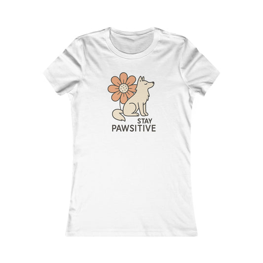 "Stay Pawsitive" Wolf Flower | Women’s Graphic Tee