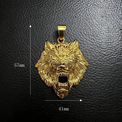 Bling Alpha Pendant | Gold or Silver Wolf Head Necklace