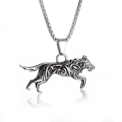 Alpha Wolf Pendant – Bold Urban Stainless Steel Necklace