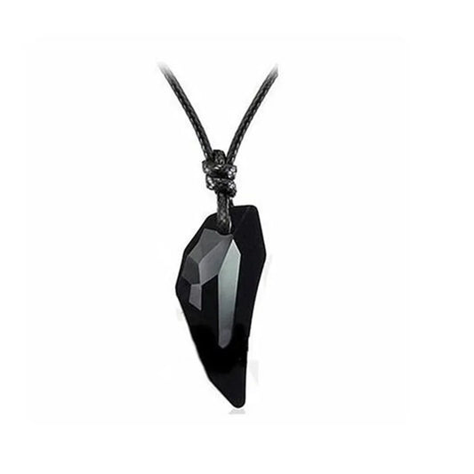 Black stone pendant on a white background