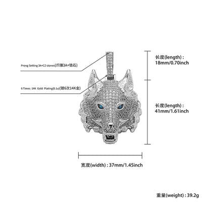Iced Alpha Pendant – Bling Wolf Head Necklace